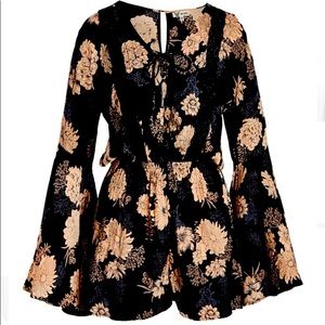 Floral Print Shorts Romper - NWOT
